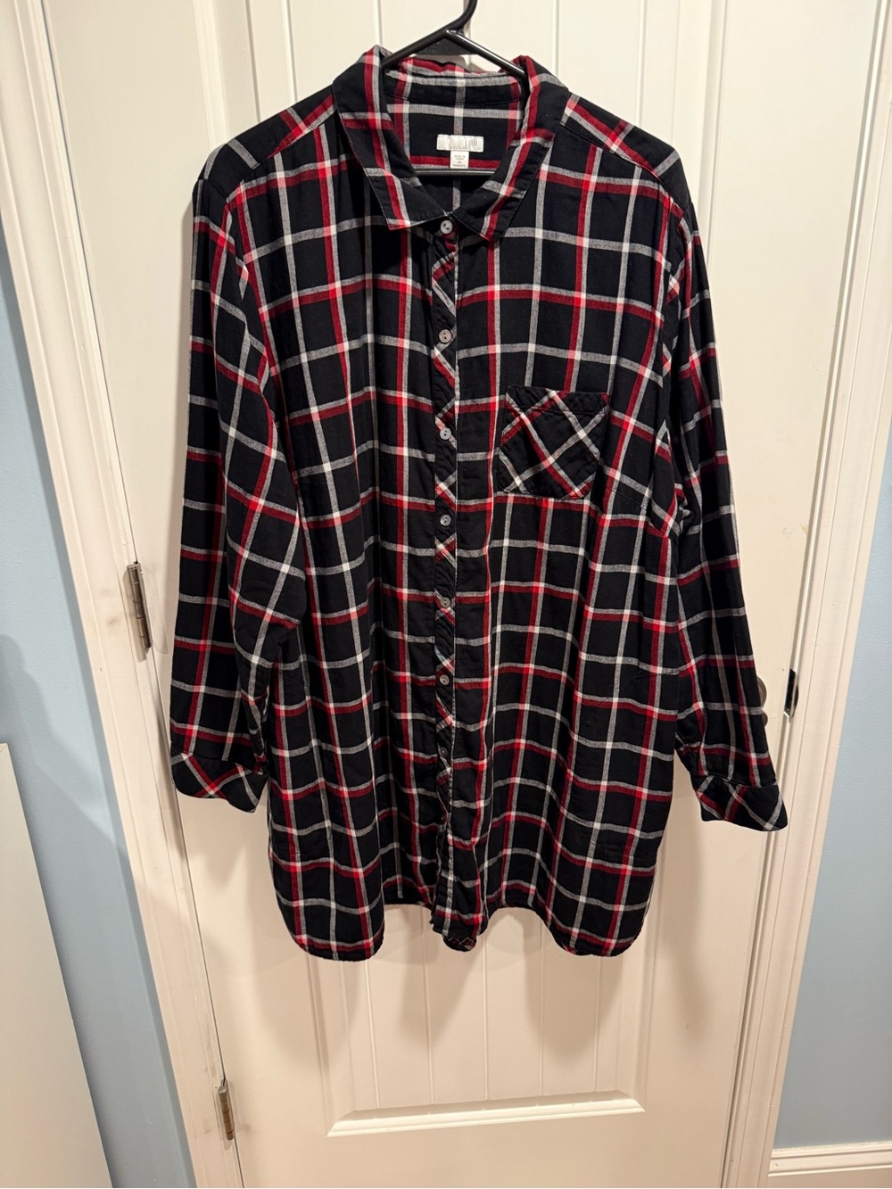 J.Jill Plaid Red, Black, and White Button-Down, Women's Sz 3x